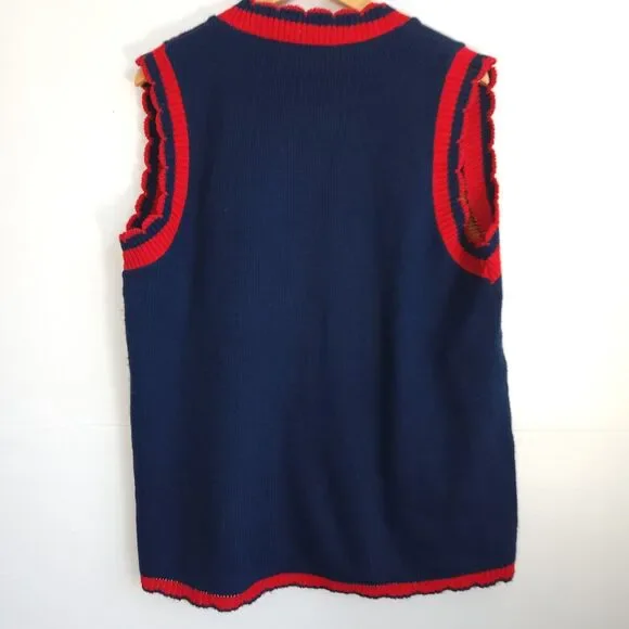 Vintage Snoopy & Friends Peanuts Sweater Vest Women's M Floral Knit Cardigan 90s - Picture 3 of 9